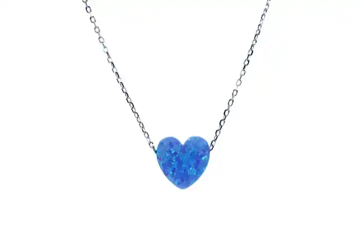 Candy Heart Necklace Blue Colour