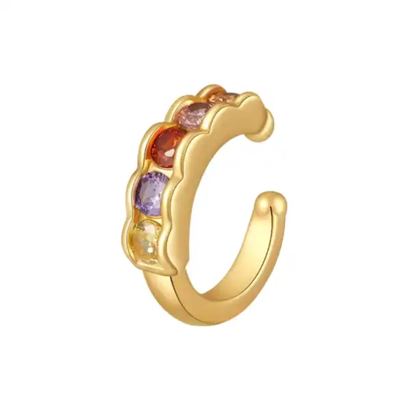 Gold Ear Cuff With 5 Colour Zircons Keira K 1