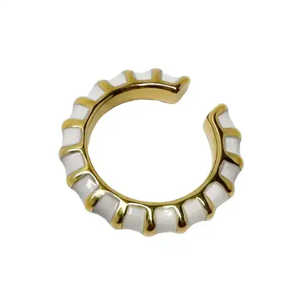 Gold And White Enamel Ear Cuffs Keira K