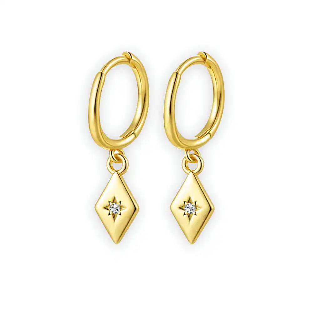 Stellar Diamond Gold Drop Earrings
