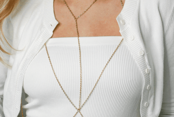 A Girl Wearing My Point Body Chain By Keira K.