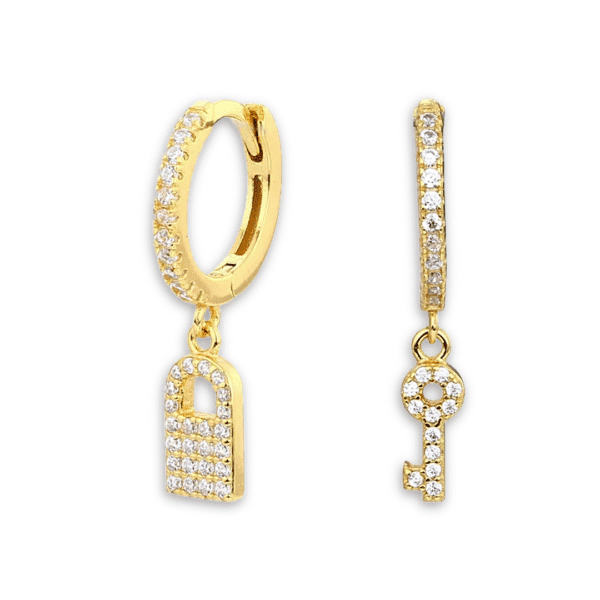 Secrets Unlocked Gold Huggies Earrings Keira K