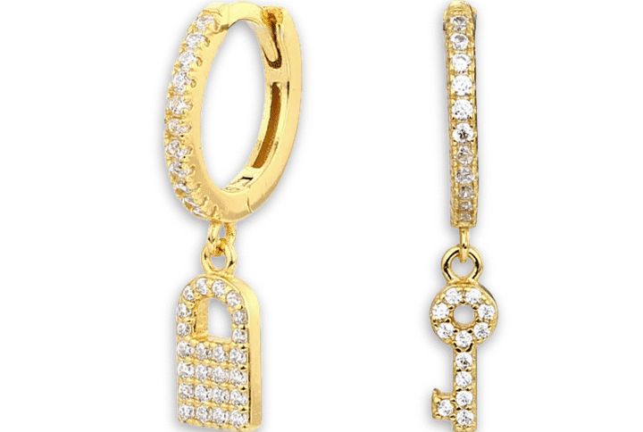 Secrets Unlocked Gold Huggies Earrings Keira K