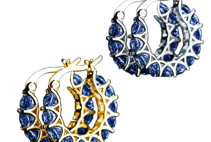 Vivid Zircon Hoop Earrings Blue Keira K