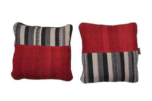 Handwoven Red Kilim Cushion