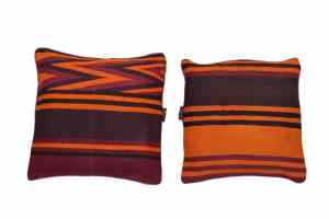 Handgewebtes orange Kilim-Kissen