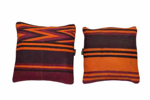 MG-107-45x45 Handwoven Orange Kilim Cushion