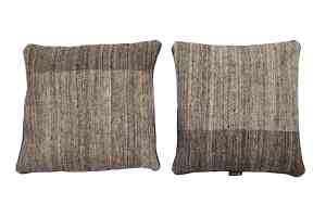 Handgewebter grauer Kilim-Kissenbezug