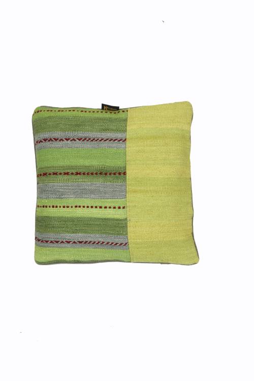 MG-12-45x45 Handwoven Green Patchwork Kilim Cushion