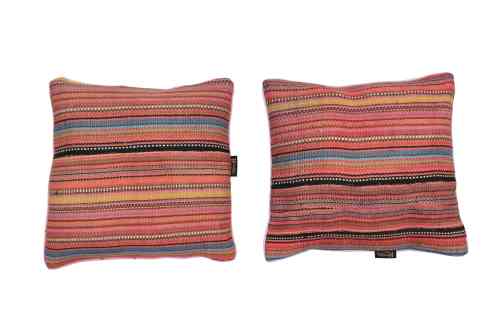 MG-121-45x45 Handgewebter gestreifter Kilim-Kissenbezug