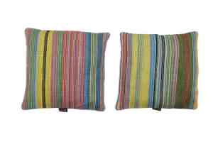 Coussin Kilim à Rayures Multicolores