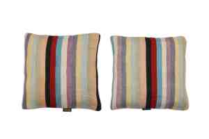 Pastel Çizgili Kilim Yastık Kılıfı