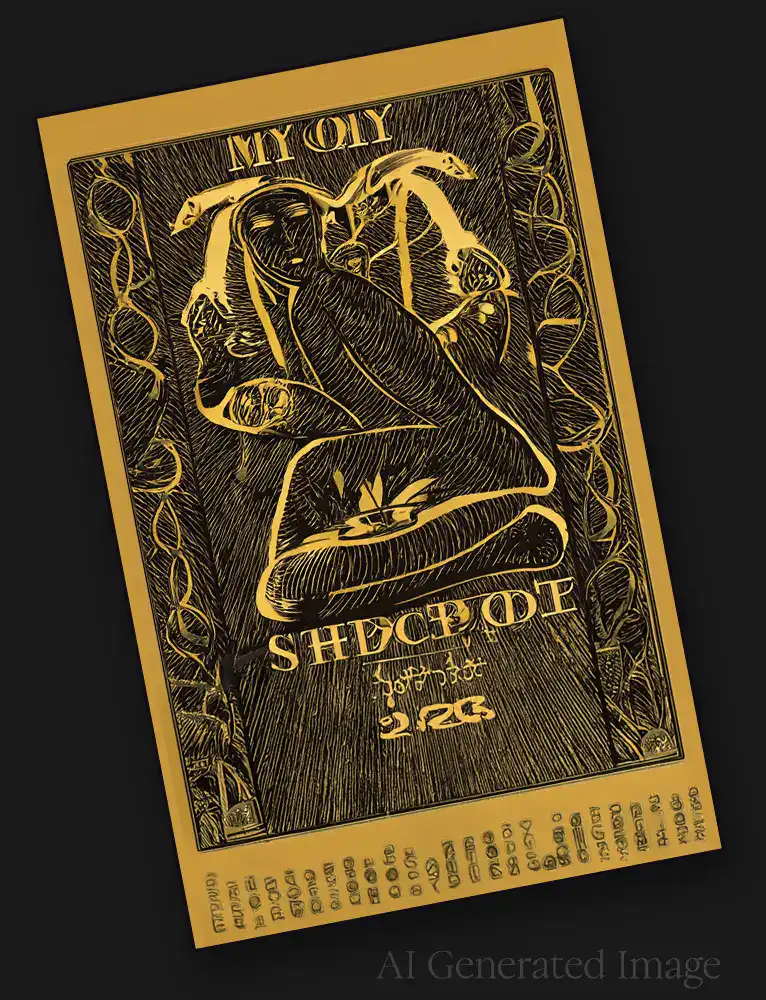 AI generated image of an imaginary tarot card called "Shadow Self"