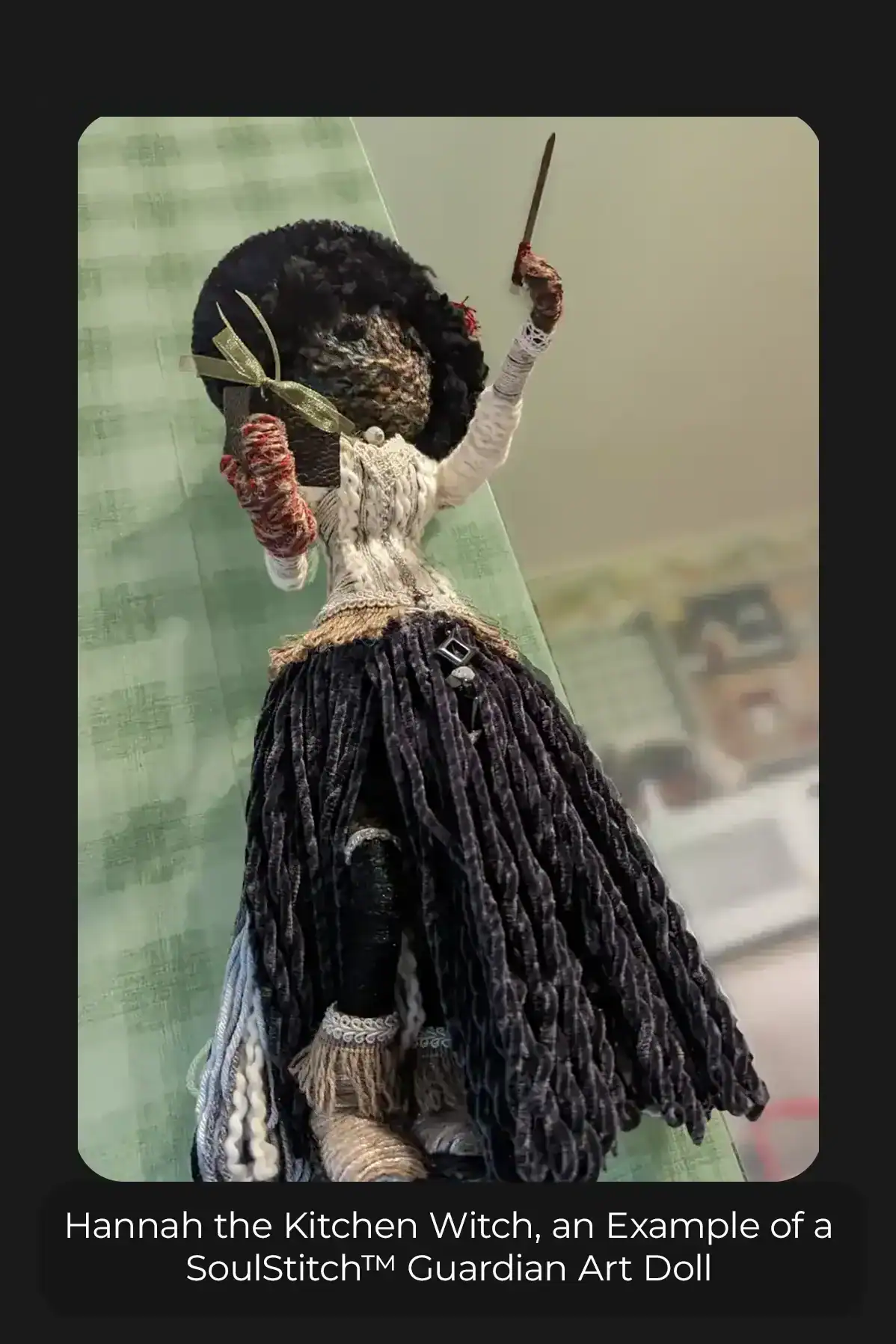 Guardian art dolls can come with a way to hang them on your wall if you like.