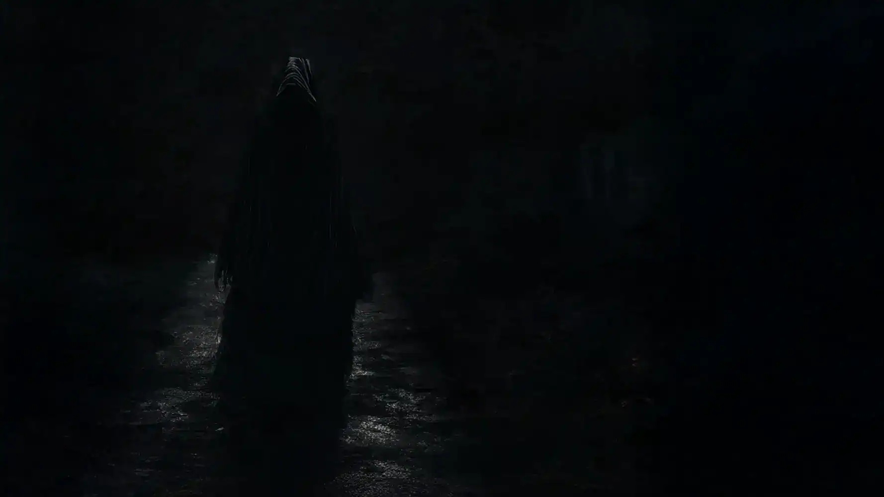 A dark shadow walking toward the viewer, beginning their trek into the repressed psyche