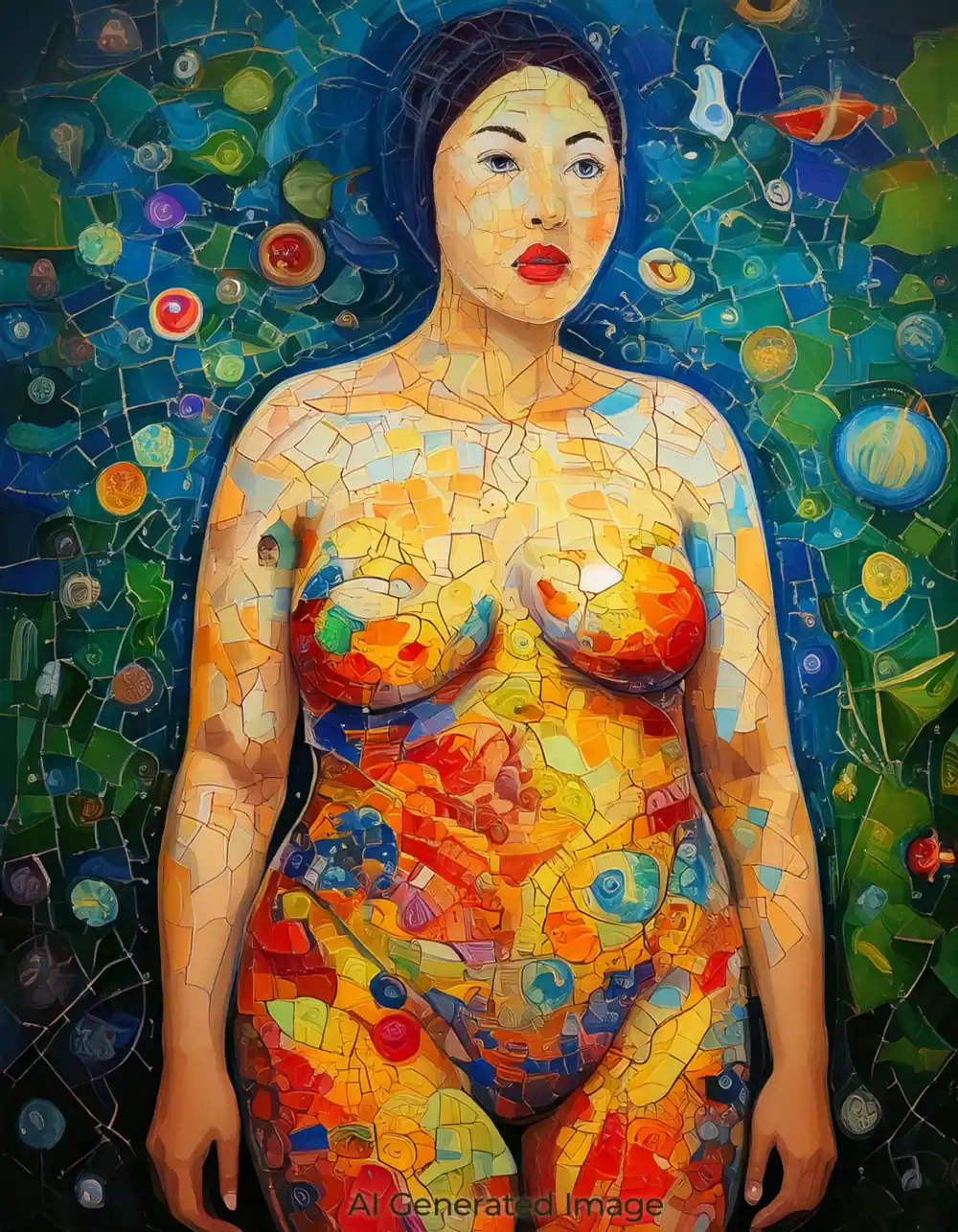 A woman who mapped her cellular memories; ai generated