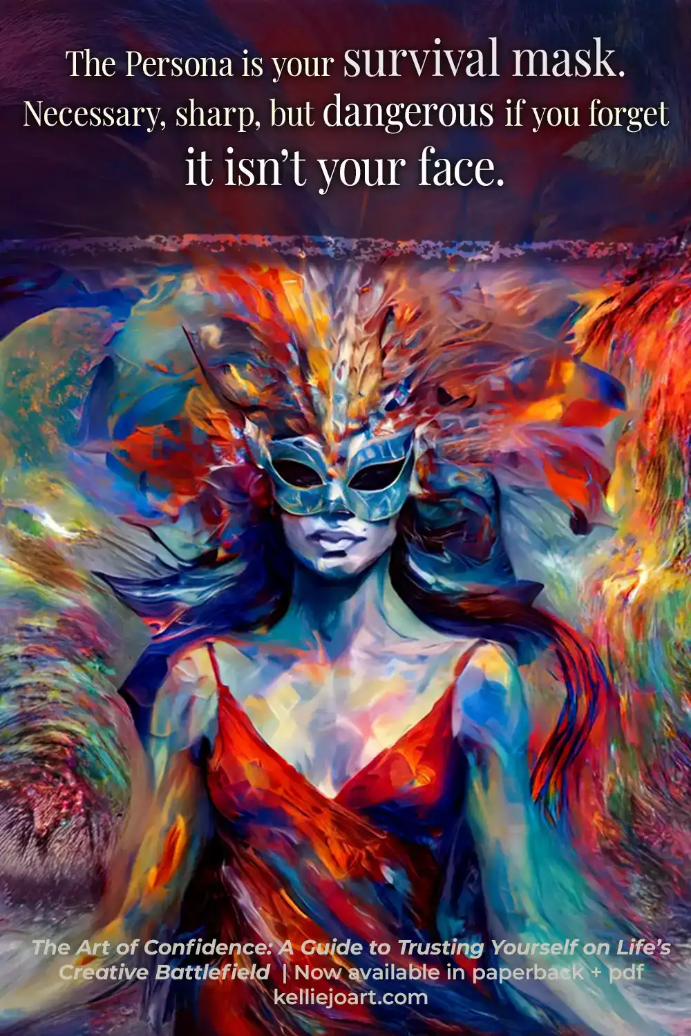 An woman who looks "fake" wearing a mask, or a persona.