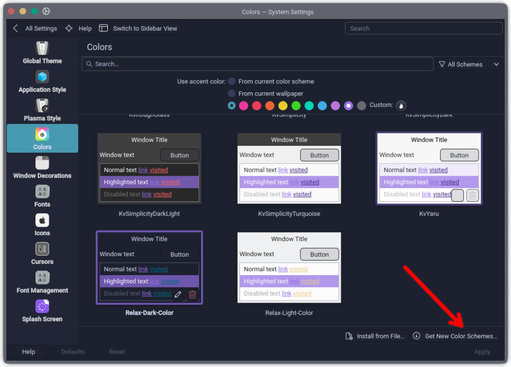Browse various themes of KDE Plasma insider 