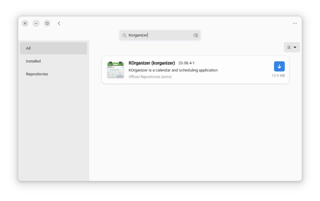Korganizer GUI 