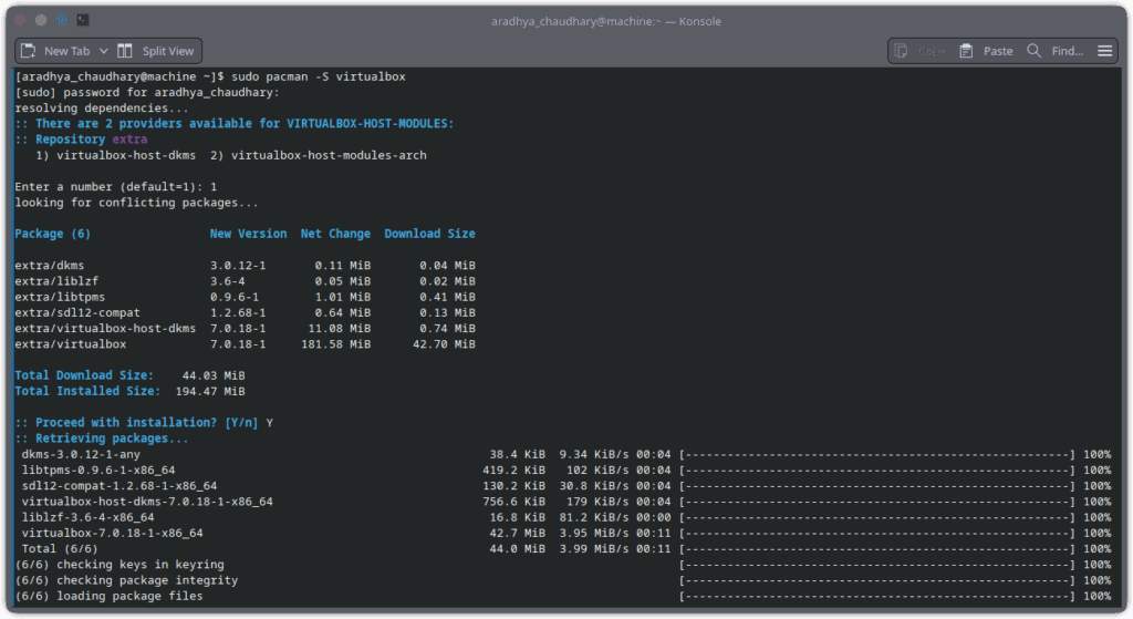 Kextcache system command showing virtualbox and driver package updates for macOS.