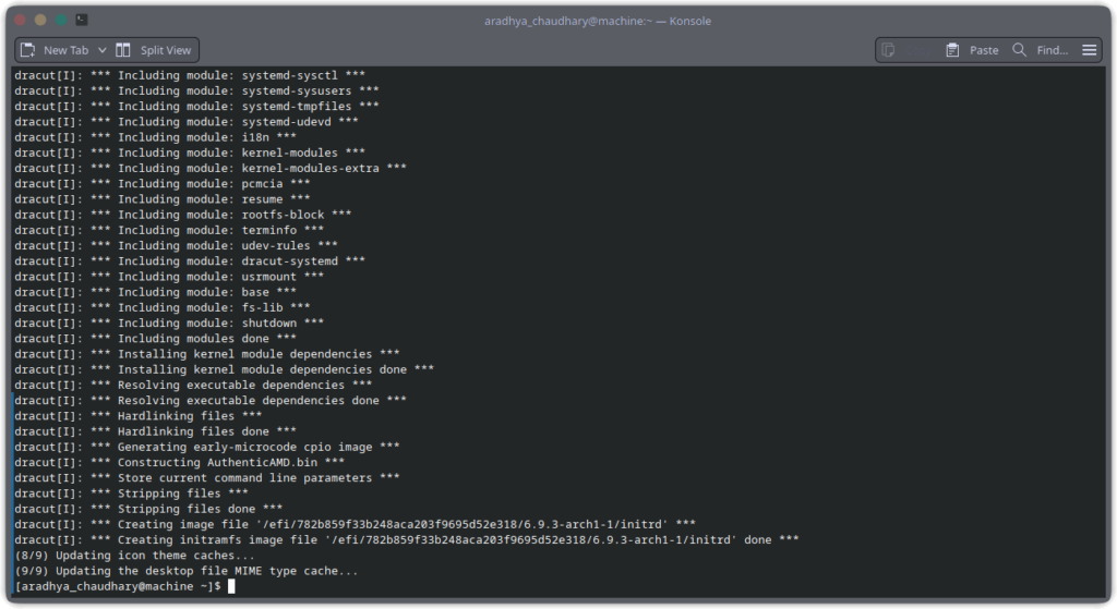Virtual Box installation completed