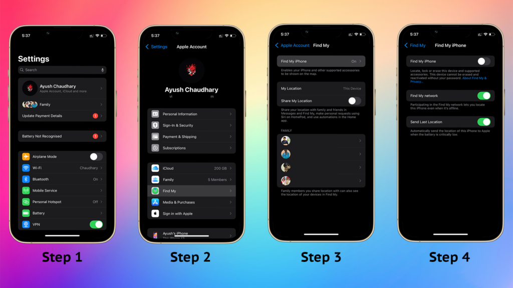 appli ai ui findmy disable