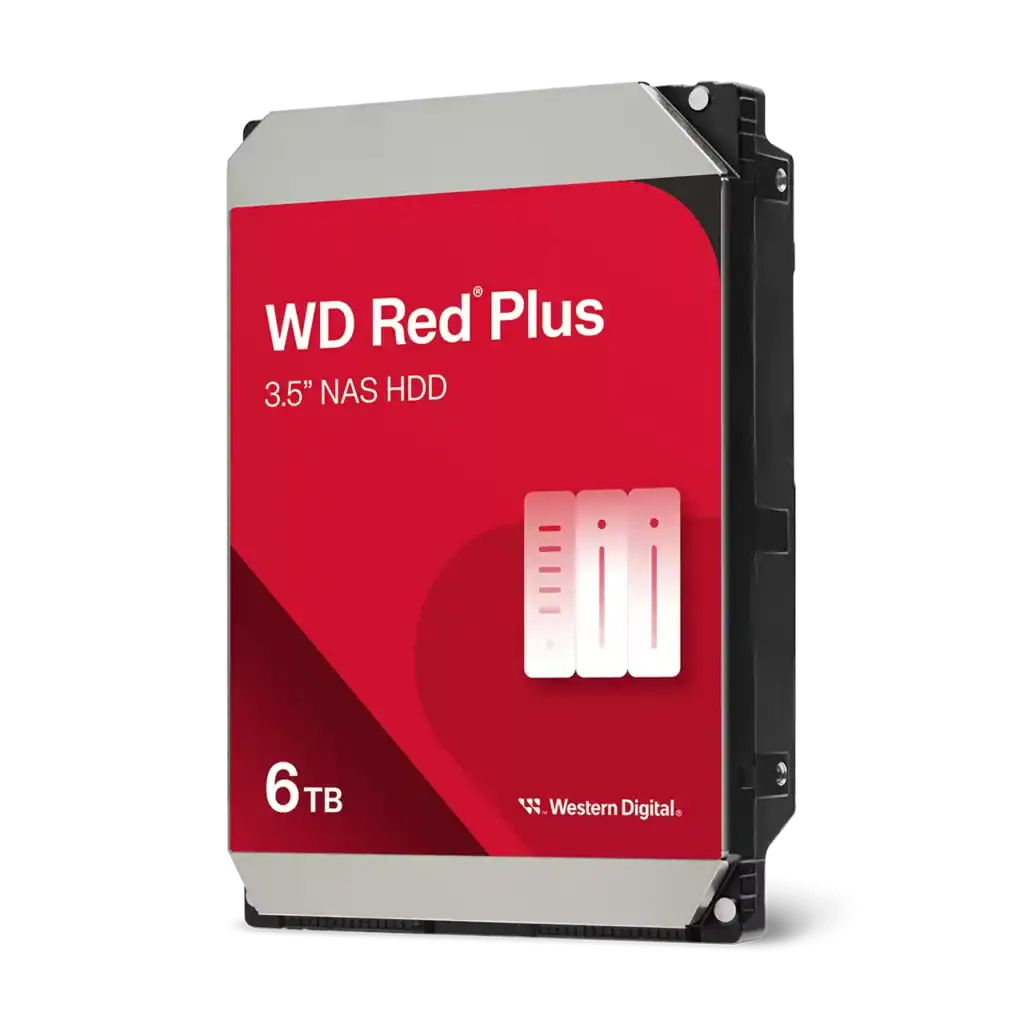 WD Red Plus NAS HDD 3.5-inch 6TB hard drive for reliable data storage and backup solutions. Source: westerndigital.com