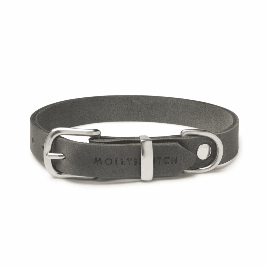 Molly and Stitch - "Butter" Lederhalsband Zeitloses Grau – Bild 3