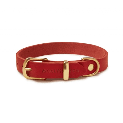 Lederhalsband red