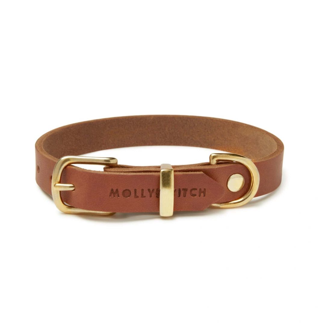 Lederhalsband Sahara Cognac