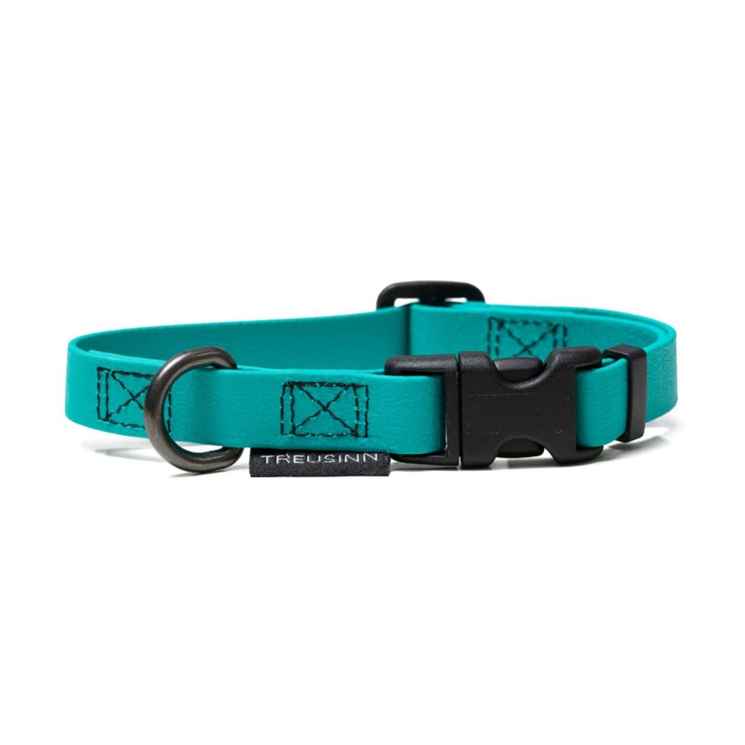 Treusinn - Halsband BioThane® Stay türkis – Bild 3