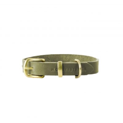 Molly and Stitch - "Butter" Lederhalsband Olivenbaum Grün