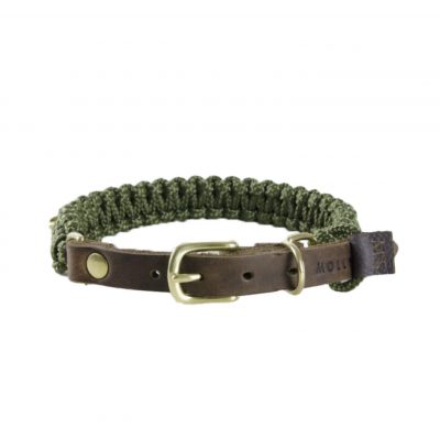 Molly and Stitch - "Touch of Leather" Halsband Military