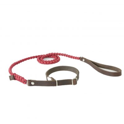 Molly and Stitch - "Touch of Leather" Retrieverleine Redwine