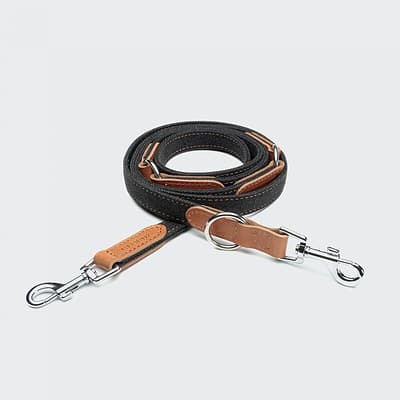 Hundeleine Tivoli Black Cognac