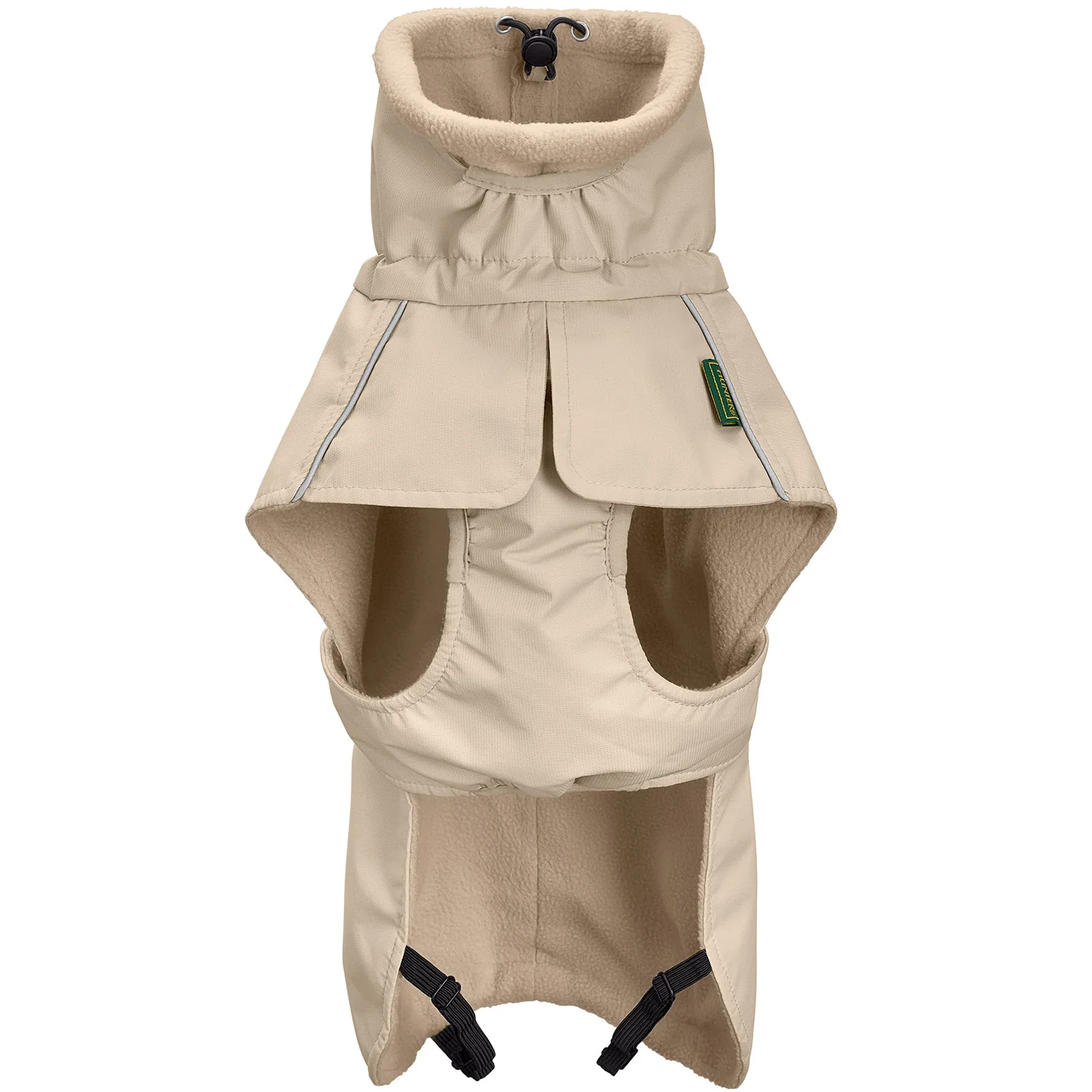 Beige Hundebekleidung mit praktischem Wärmepolster und Reißverschluss, ideal für kaltes Wetter und Spaziergänge. Komfortables Hundejacke für alle Rassen, langlebig und stylisch.