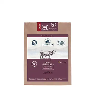 Hundefutter Weiderind für kleine Hunde, hochwertiges Nassfutter mit Zucchini, Äpfeln und Kartoffeln, regional produziert und ohne Konservierungsstoffe, ideal für ernährungssensible Hunde.