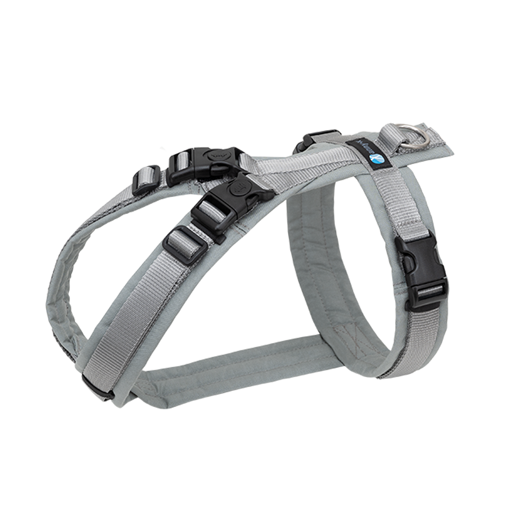 Hundegeschirr aus robustem Material, verstellbar, mit Schnellverschluss und reflektierenden Details für sicheren Spaziergang. Perfekt für sichere Hundehalter.