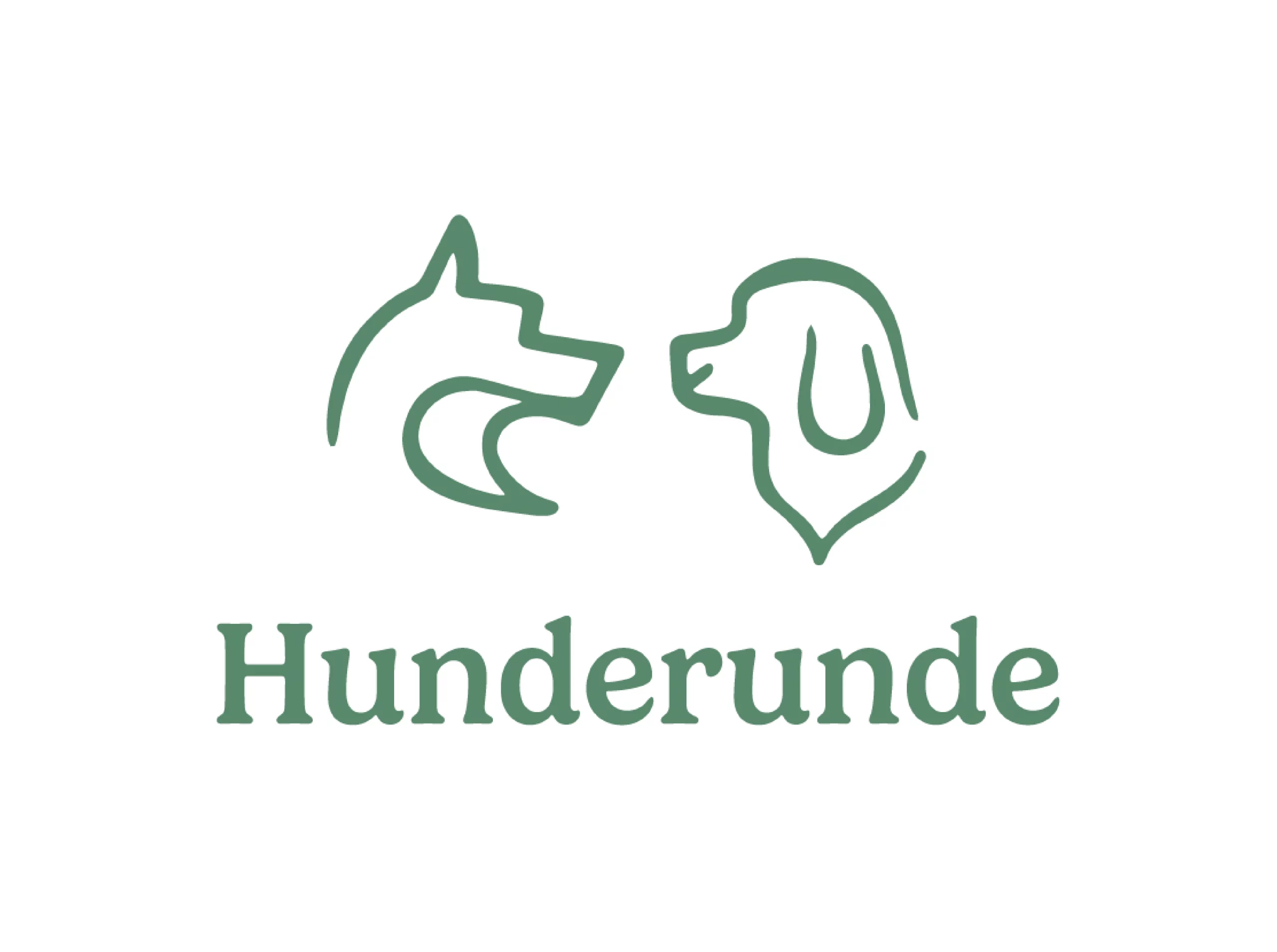 Attraktives Hundeshop-Logo mit stilisierten Hundesilhouetten, geeignet für Hundebedarf, Hundetraining und Hundesport. Perfekt für eine vertrauensvolle Hundeshop-Marke.