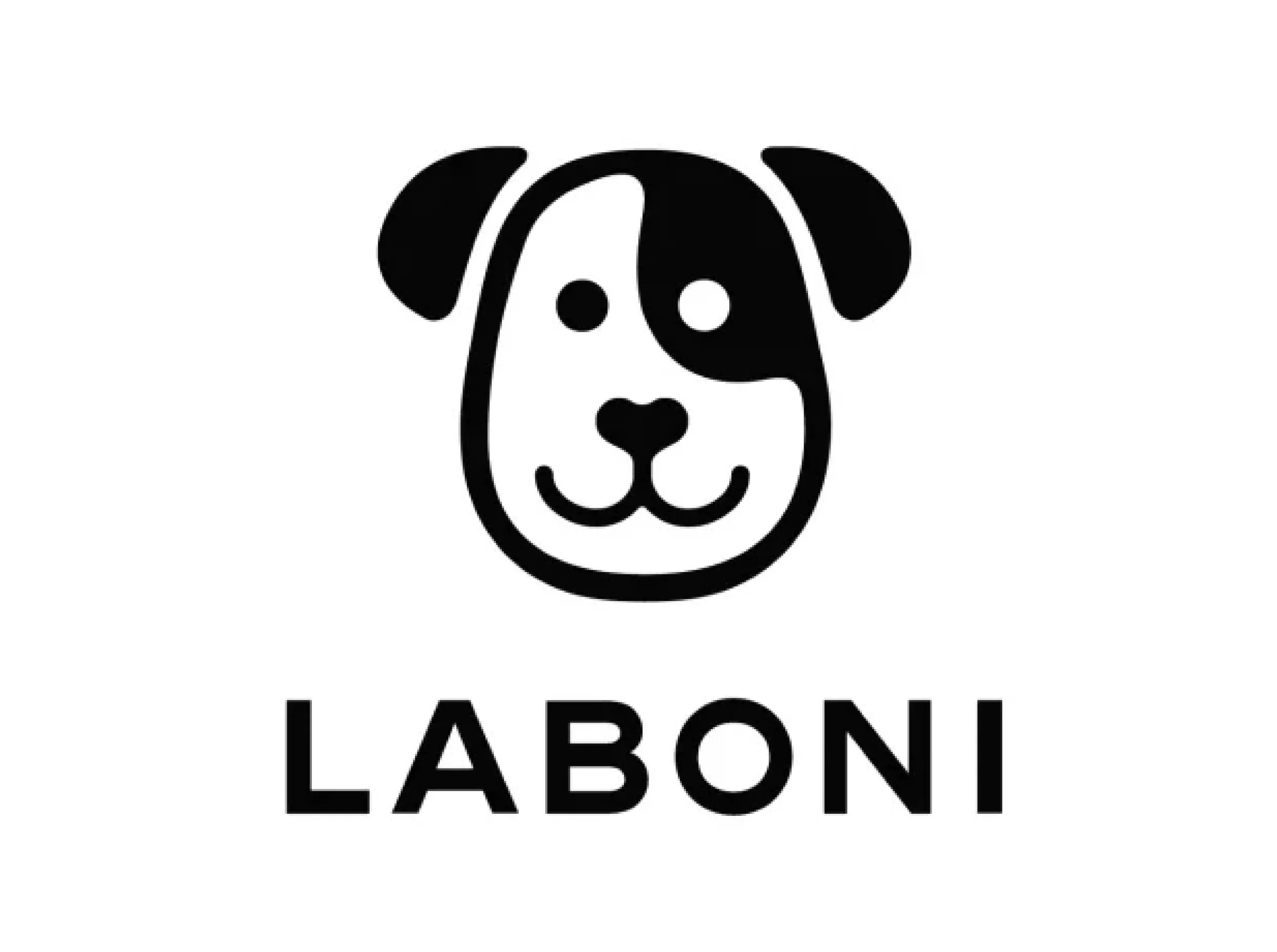 Hundedekor Laboni, stylisches Hundesymbol, elegant und modern, ideal für Hundemarken, Tierbedarf, Hundeshop, Hundezubehör und Welpenzubehör, hochwertiges Design für Hundeliebhaber.