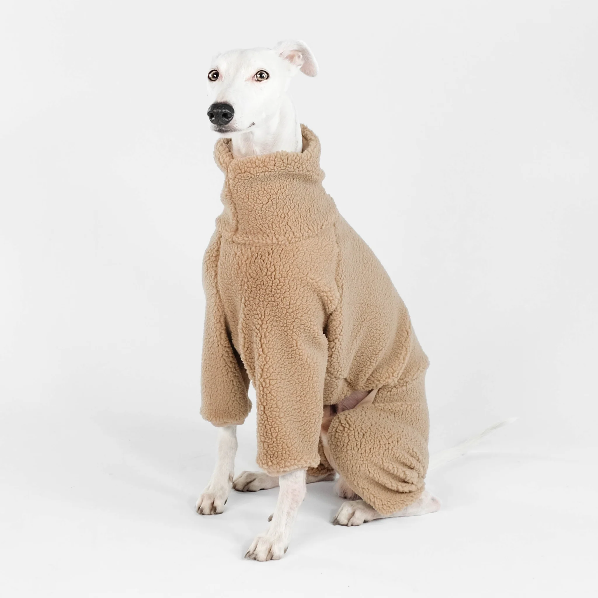 Hundefelljacke aus weichem Teddyfell für Winter, Hundemantel, modisch und warm, perfekt für kalte Tage, bei Kiezhund Hundeshop erhältlich.