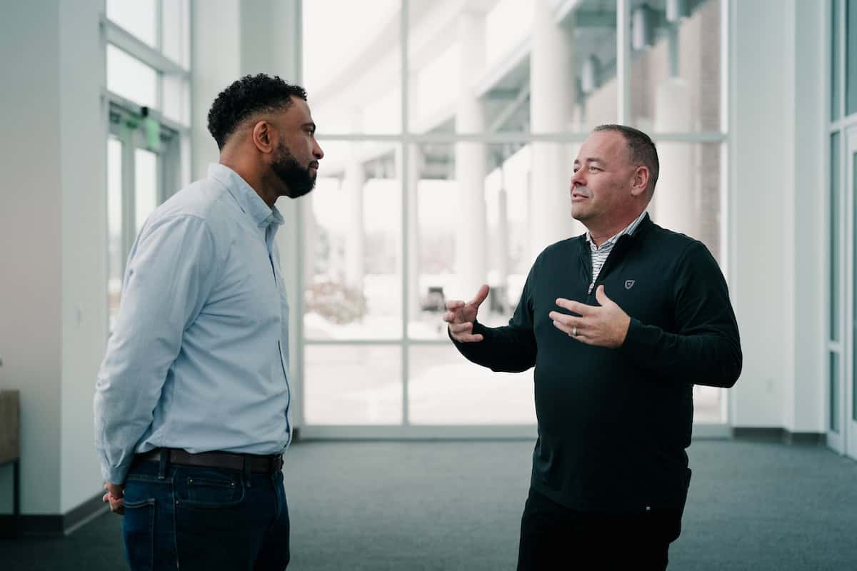 A banker talking to his client