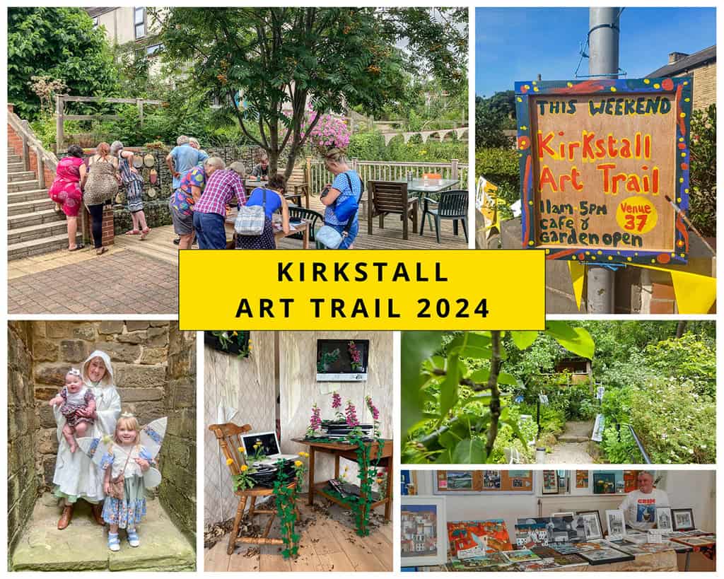 Collage of photos from Kirkstall Art Trail 2024
