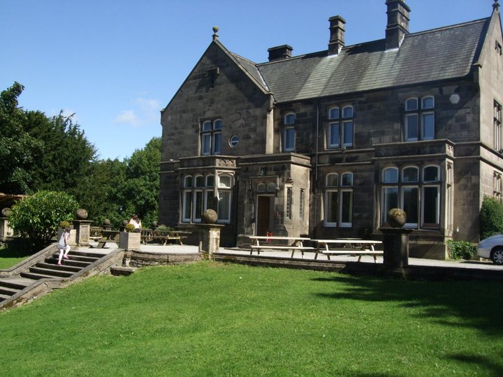 a view from the lawn of the DIY wedding venue Hargate Hall