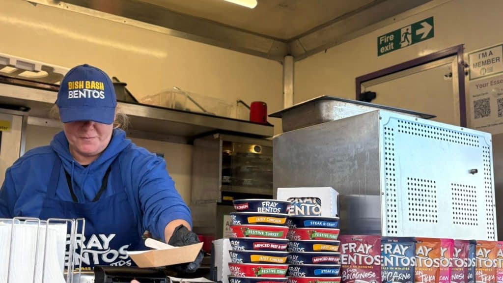 serving the fray bentos pies