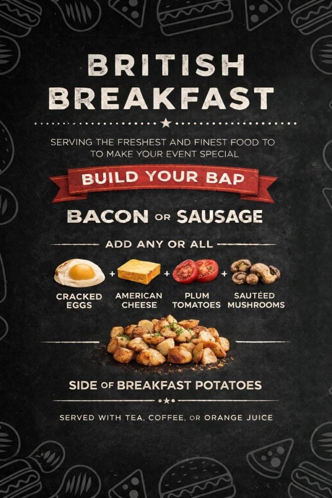 Great British Breakfast Menu from KK Catering