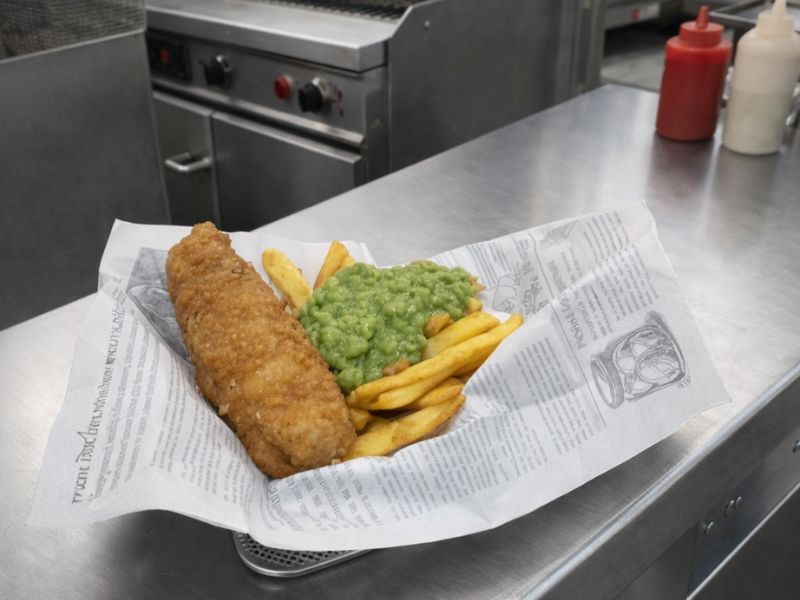 freshly battered cod from our fish and chip van hire