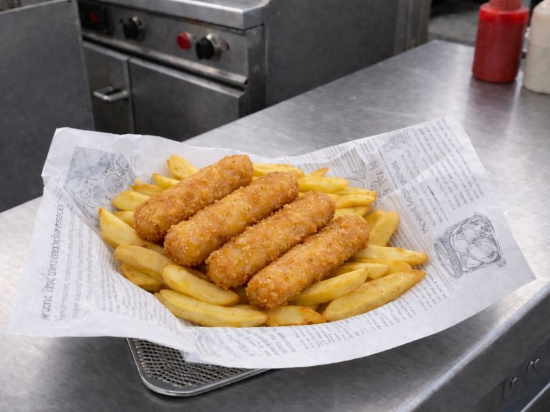 halloumi and chips from KK Catering fish and chip van hire