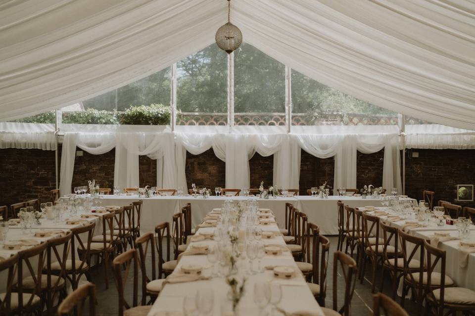 elegant wedding reception at cefn tilla court