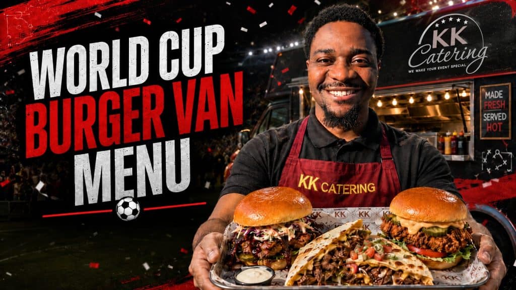 Mobile burger van serving World Cup themed gourmet burgers in the UK.